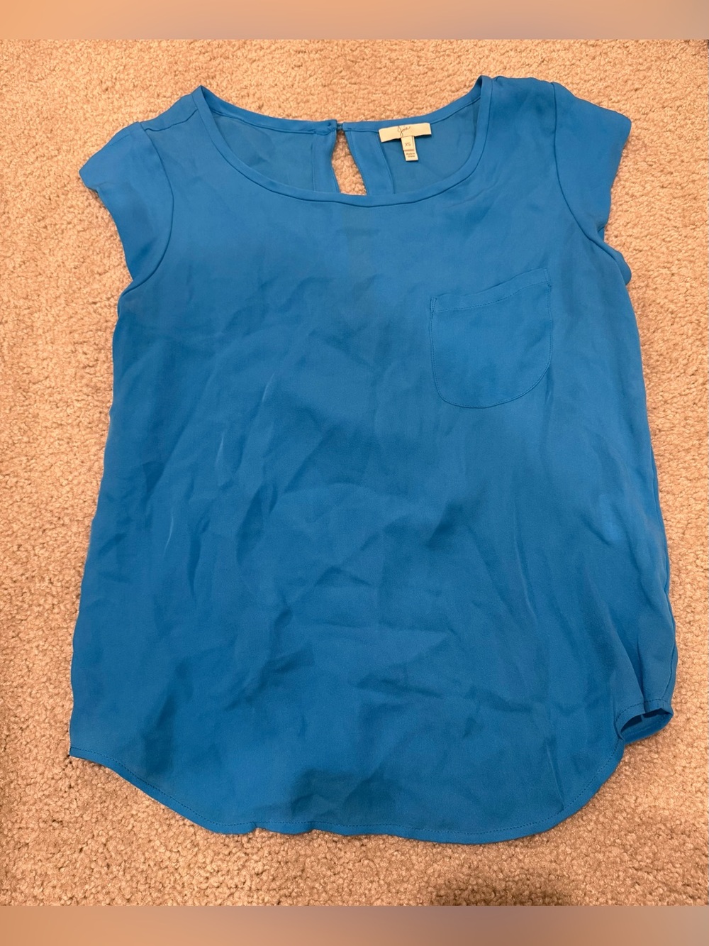 Joie Blue Women's Short Sleeve Pocket Blouse size xs
